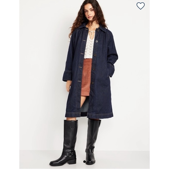 💙Long Denim Barn Coat - Picture 1 of 14